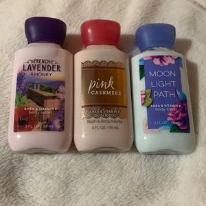 3 NEW bath and body works miniature body lotions